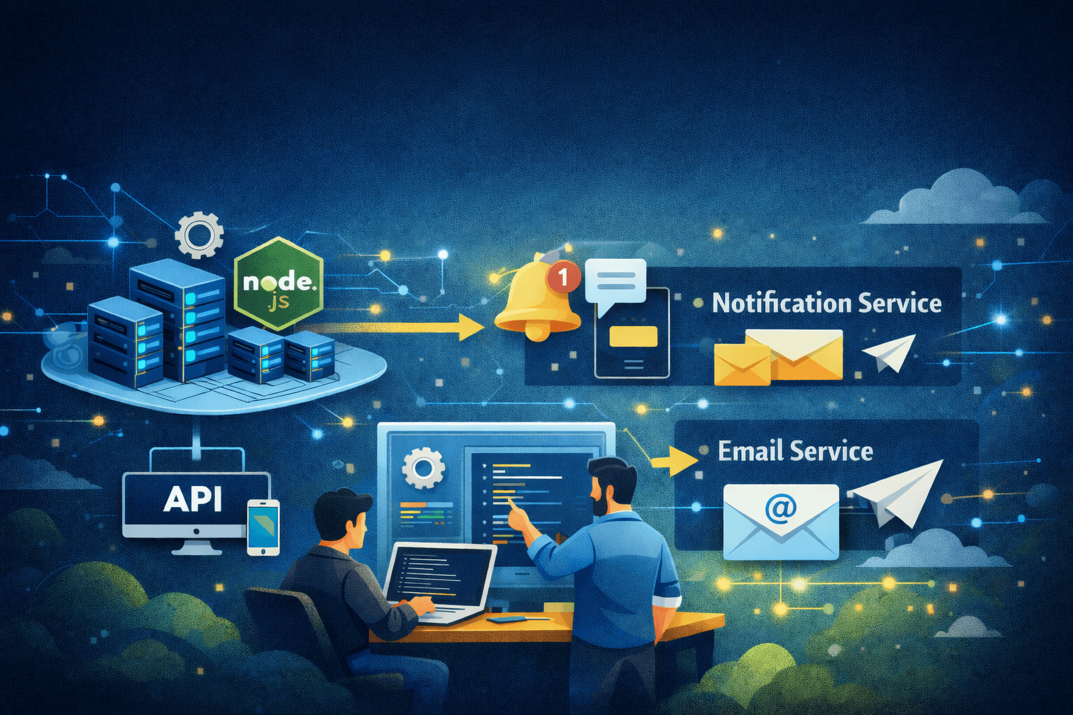 Building Scalable Backend Services in Node.js: API, Notification, and Email Service Design