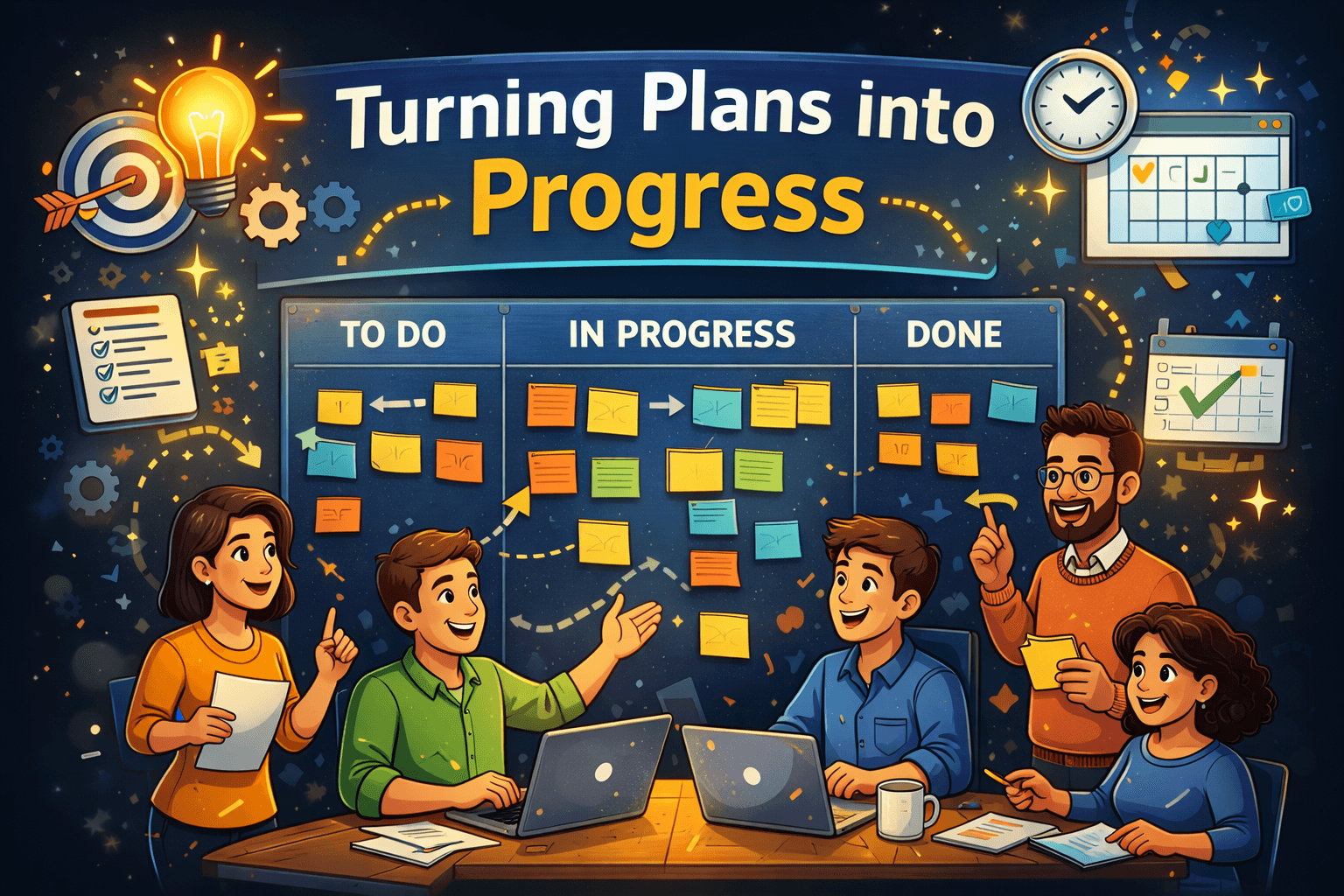Scrum:   Turning Plans into Progress